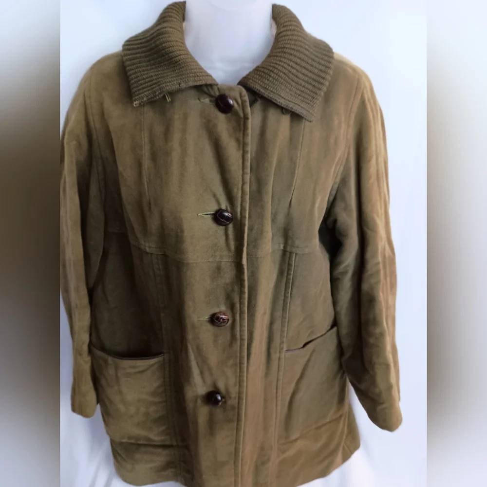 vintage utility chore barn suede warm sherpa winter Brown Jacket size‎ Large